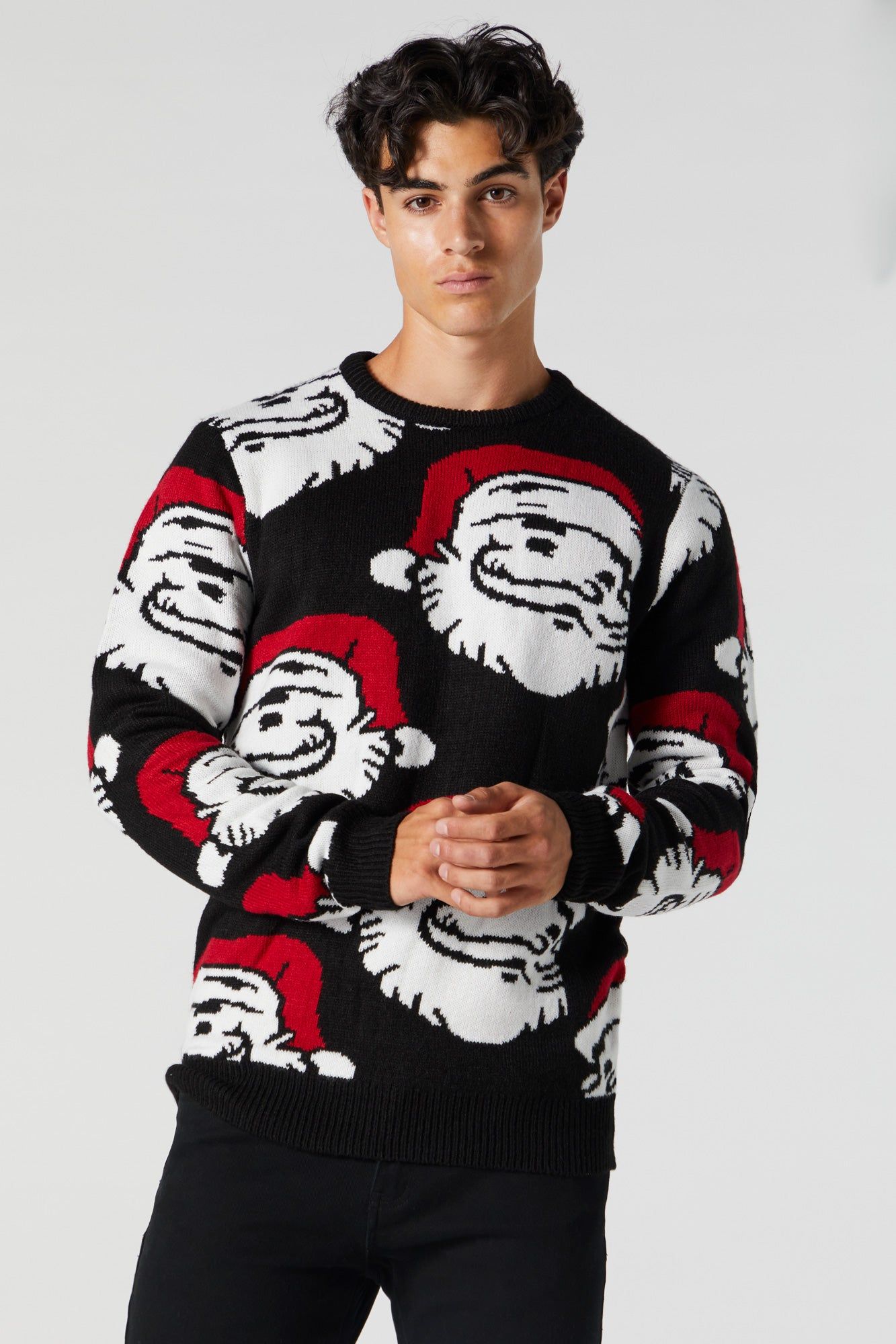 Chandail Hideux Noël en jersey jacquard à imprimé Père Noël sold by Urban Planet