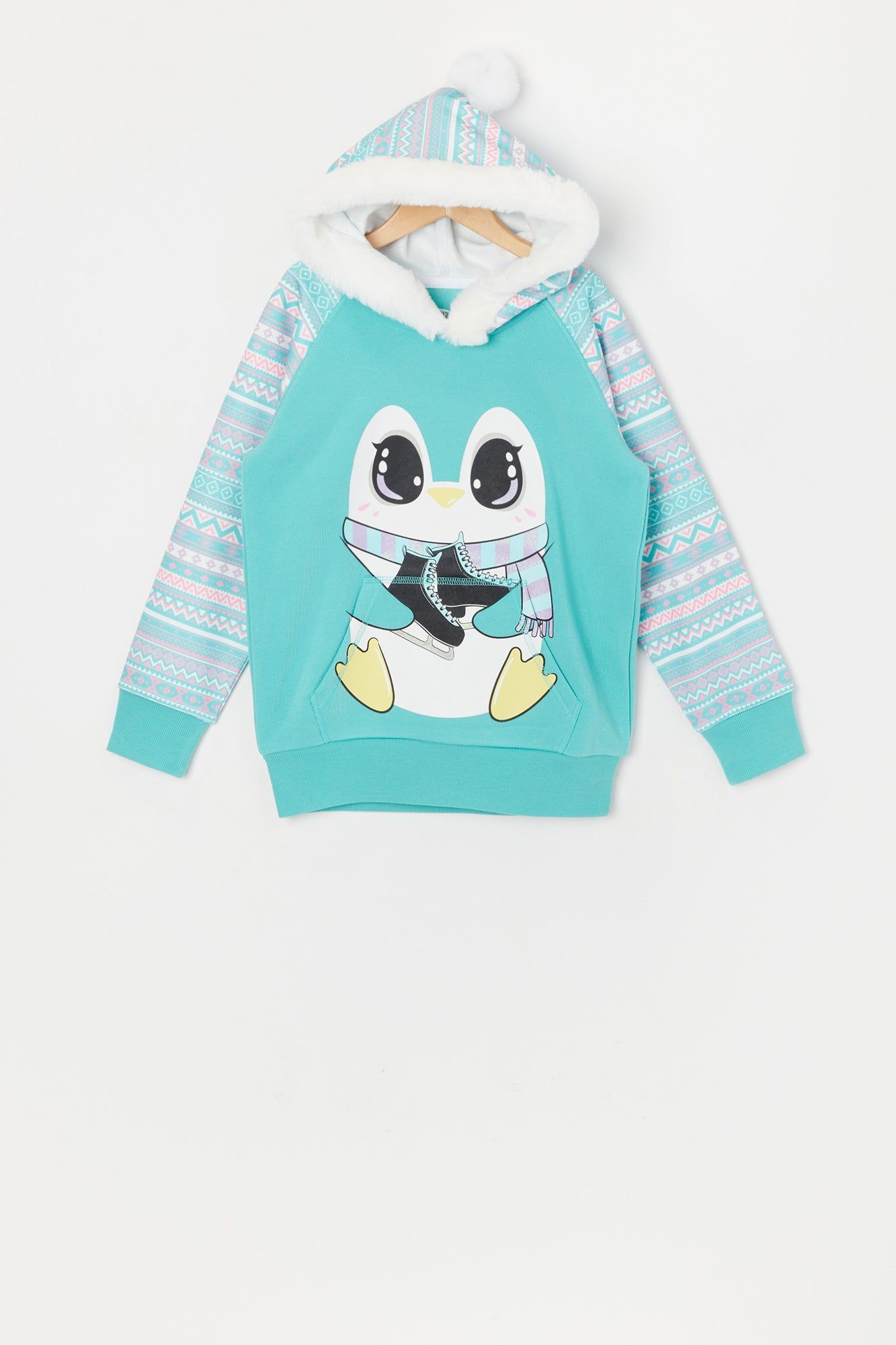 Girls Skating Penguin Character Hoodie sold by Urban Planet