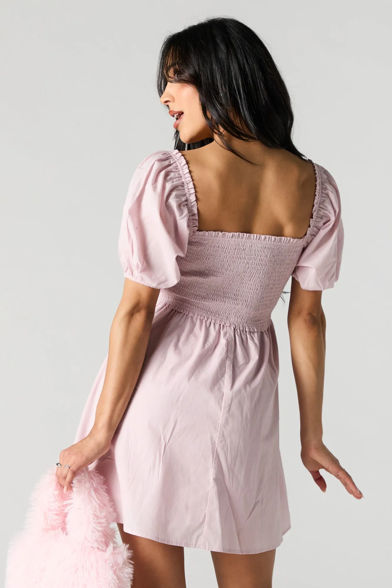 Minirobe smockée à manches bouffantes sold by Urban Planet product image thumbnail 2