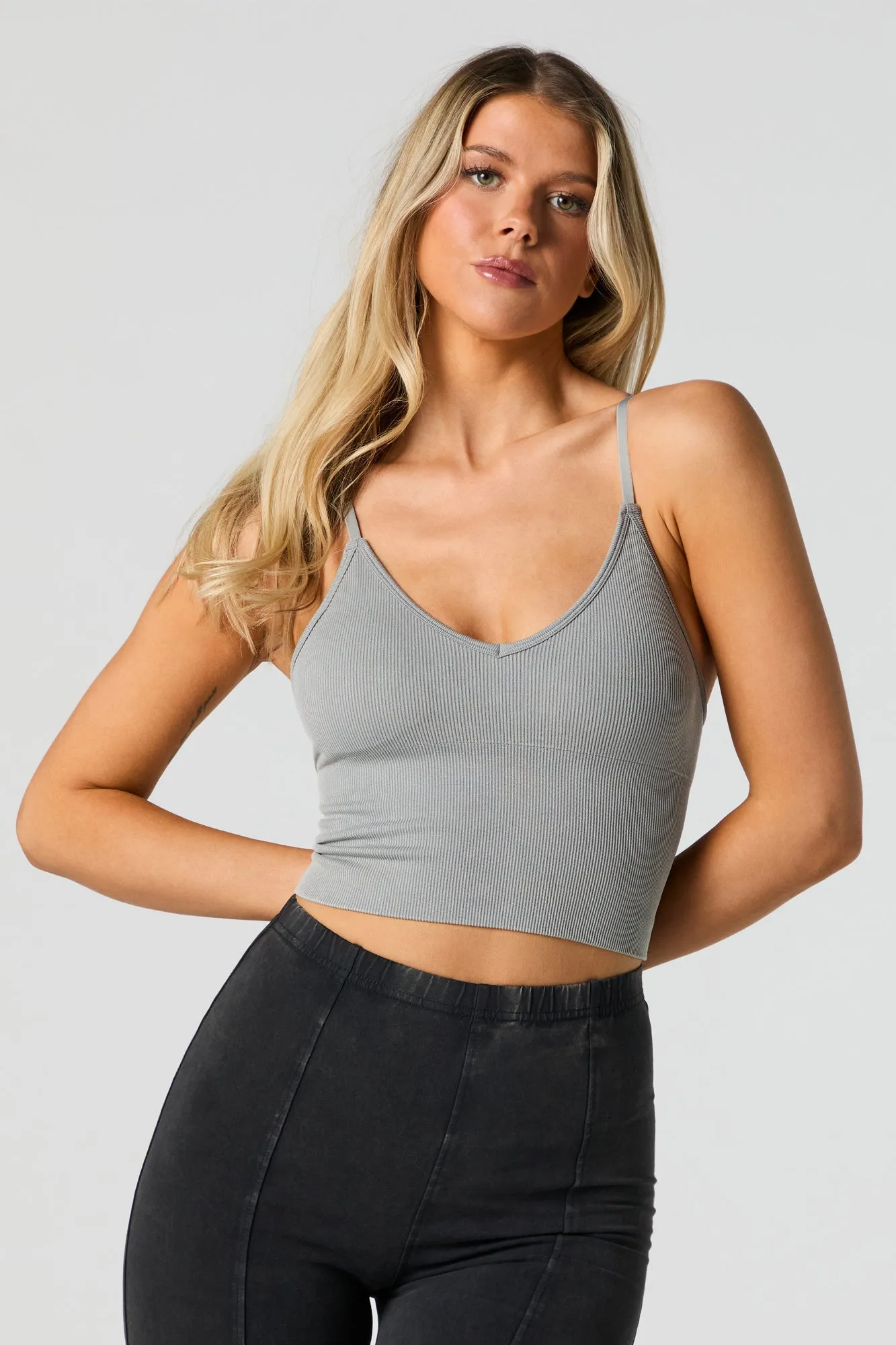 Seamless Ribbed V-Neck Cami sold by Urban Planet