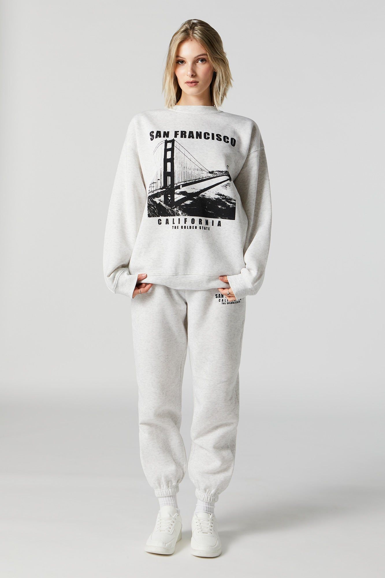 Chenille Embroidered San FranciscoFleece Sweatshirt sold by Urban Planet product image thumbnail 3