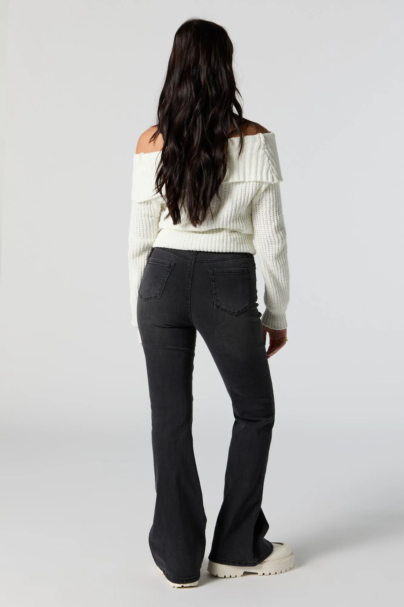 Jean évasé à taille haute lavé noir Austin sold by Urban Planet product image thumbnail 3