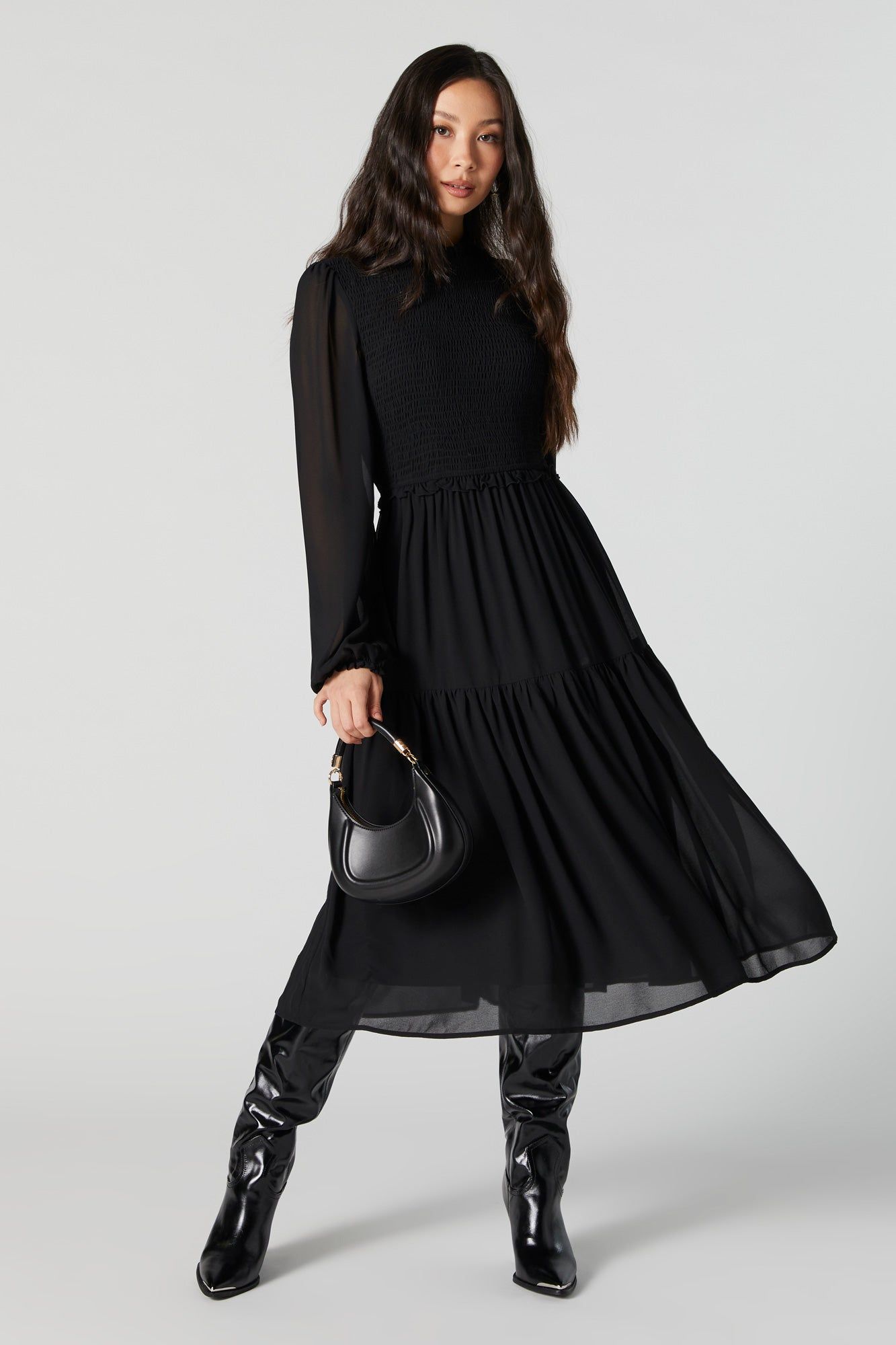 Robe midi en chiffon à manches longues sold by Urban Planet product image thumbnail 4