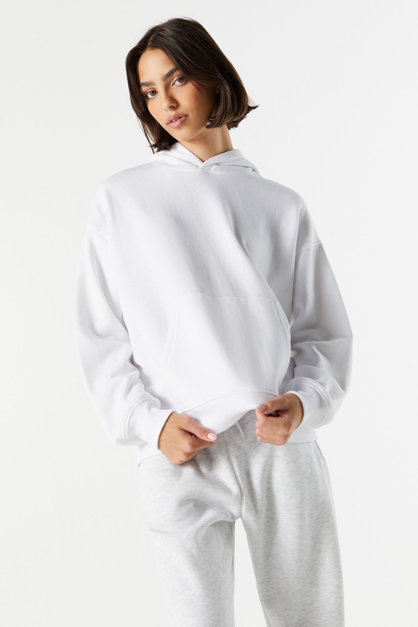 Solid Fleece Oversized Hoodie sold by Urban Planet product image thumbnail 4