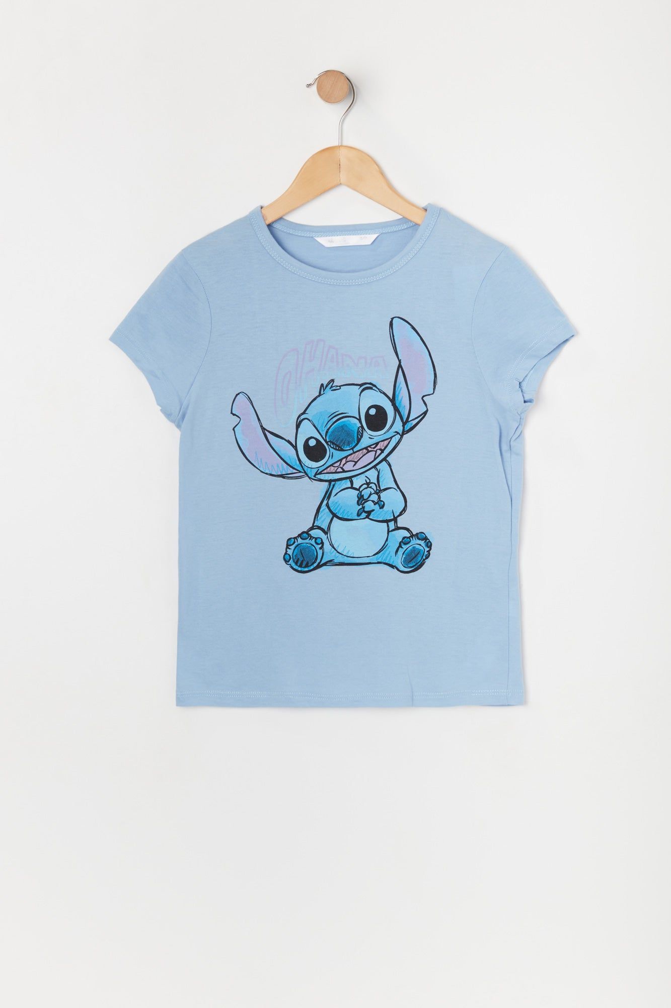 Girls Blue Stitch Graphic T-Shirt sold by Urban Planet