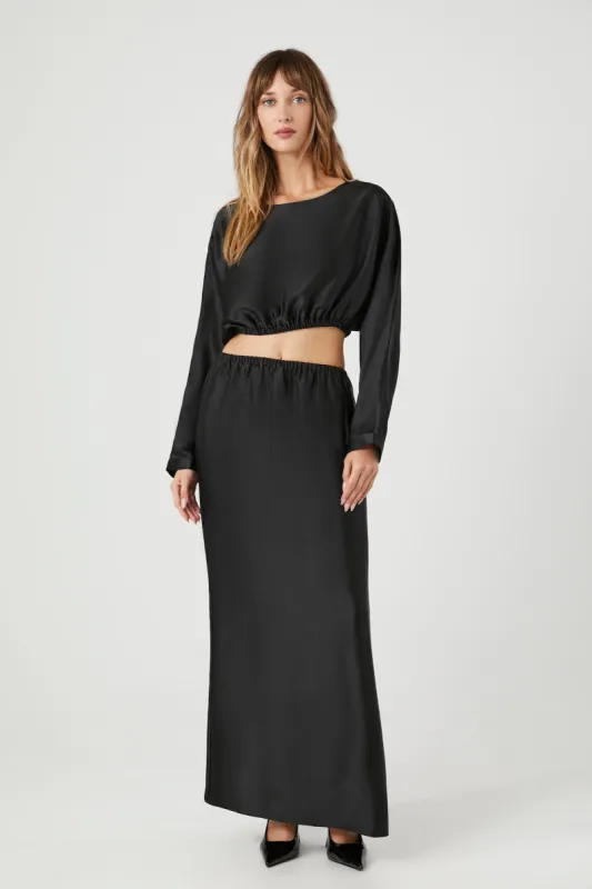 Ensemble avec haut et jupe maxi en satin sold by Urban Planet