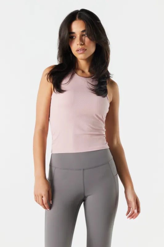Pink High Neck Padded Tank sold by Urban Planet