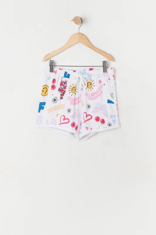 Girls Emoji Print Short sold by Urban Planet