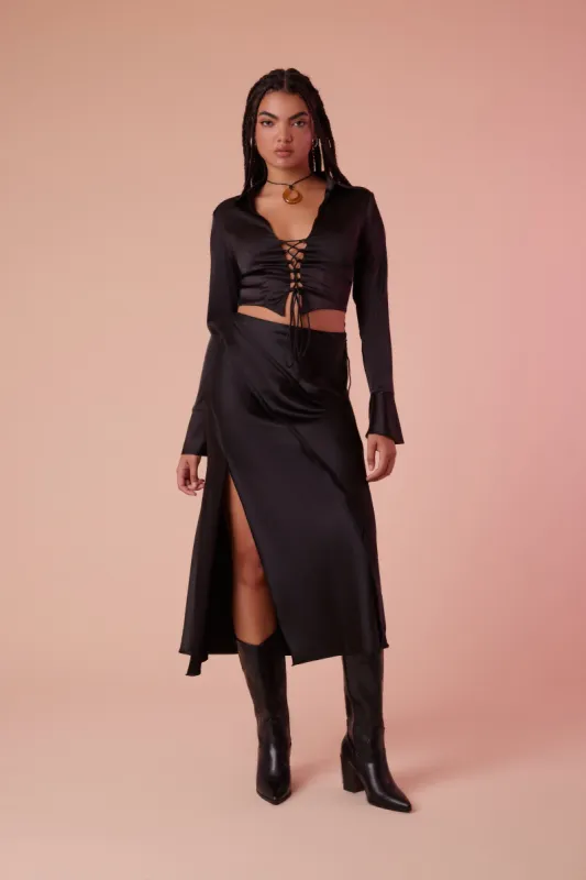 Jupe midi à enfiler en satin sold by Urban Planet