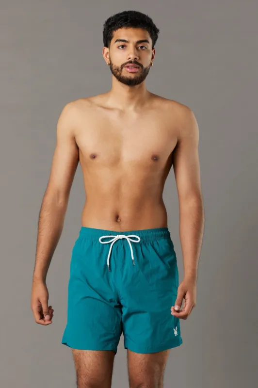 Short de surf uni à imprimé Playboy en nylon sold by Urban Planet