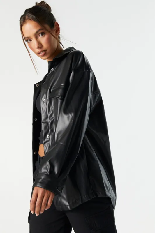 Faux Leather Shacket sold by Urban Planet