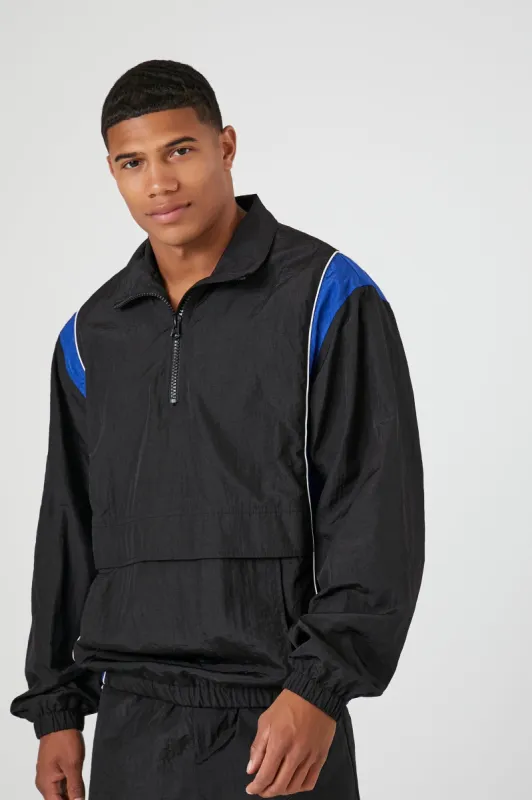 Nylon Striped Half Zip Jacket sold by Urban Planet