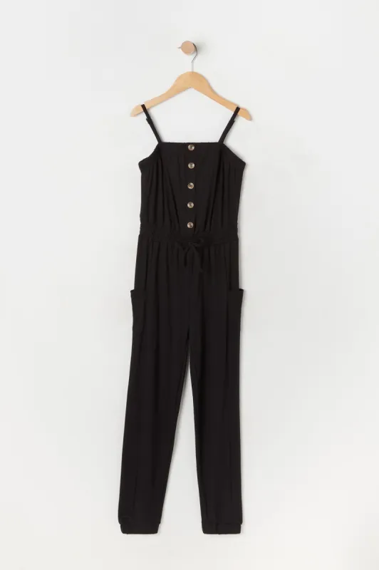 Girls Soft Button-Up Jumpsuit sold by Urban Planet