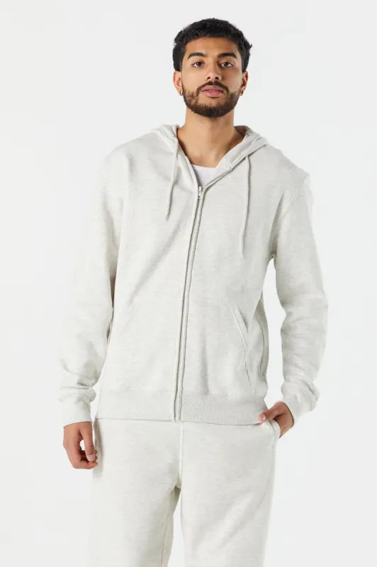 Haut à capuchon basique uni avec fermeture à glissière sold by Urban Planet