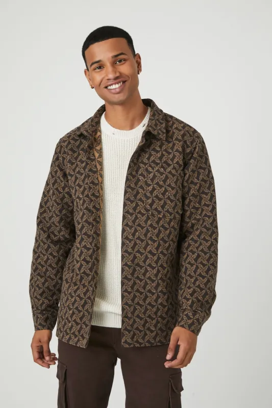 Textured Jacquard Geo Print Shirt sold by Urban Planet