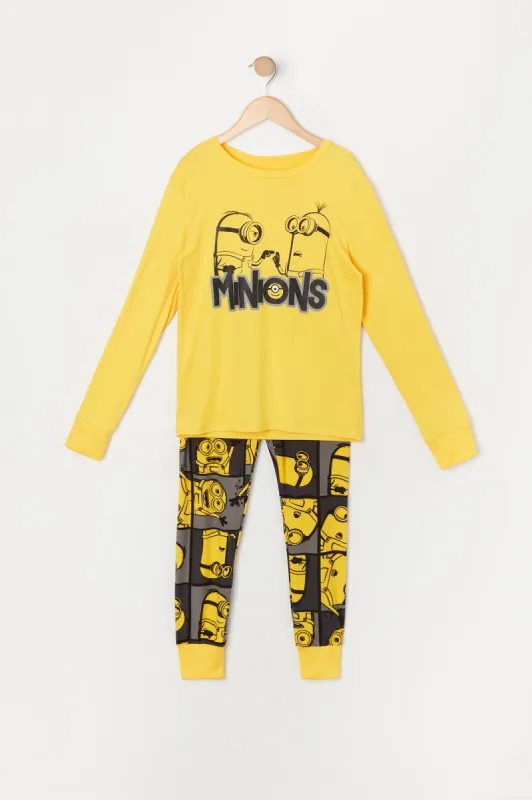 Boys Minion Graphic 2 Piece Pajama Set made by Urban Planet