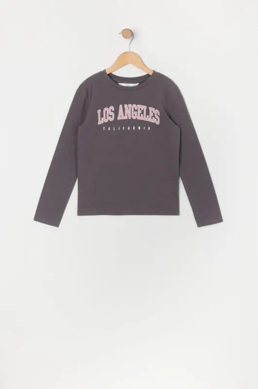 Girls Los Angeles Graphic Long Sleeve Top sold by Urban Planet