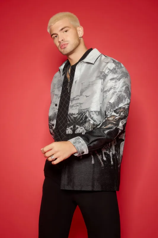 Jacquard Horse Print Shirt made by Forever 21