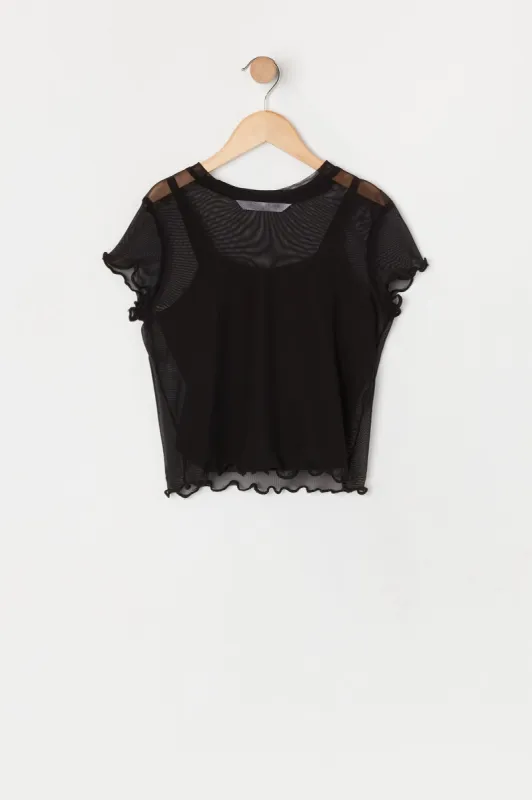 Girls Mesh T-Shirt and Tank 2 Piece Set sold by Urban Planet