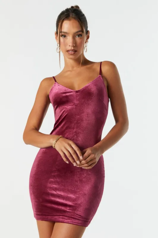 Velvet Bodycon Mini Dress sold by Urban Planet