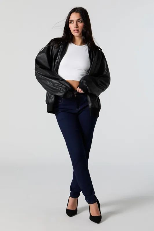 High-Rise Triple Button Skinny Jean sold by Urban Planet