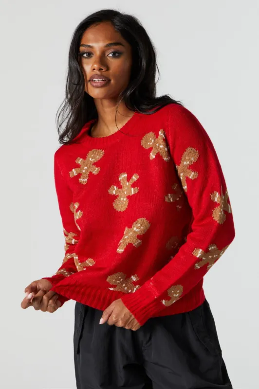 Chandail de Noël en tricot à imprimé Pain d'épice sold by Urban Planet