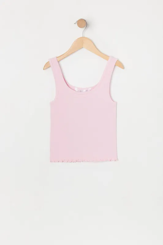 Girls Seamless Lettuce Hem Tank sold by Urban Planet