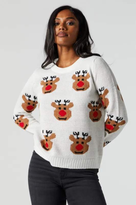 Chandail de Noël en tricot à imprimé Rudolph sold by Urban Planet
