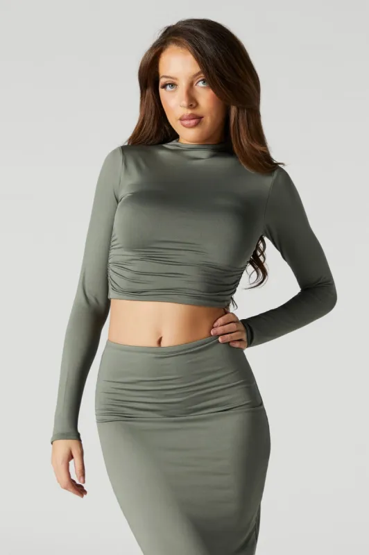 Contour Mock Neck Long Sleeve Top sold by Urban Planet