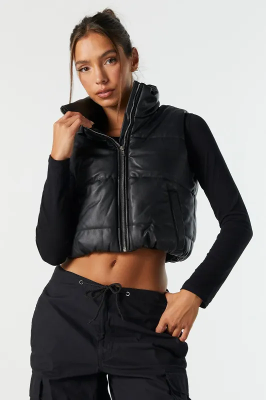 Veste courte bouffante en similicuir sold by Urban Planet