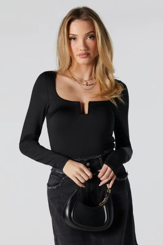 Contour Notch Front Long Sleeve Bodysuit sold by Urban Planet