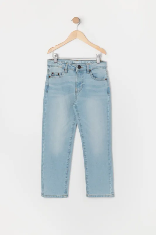 Jean régulier en denim délavé pâle pour garçon sold by Urban Planet