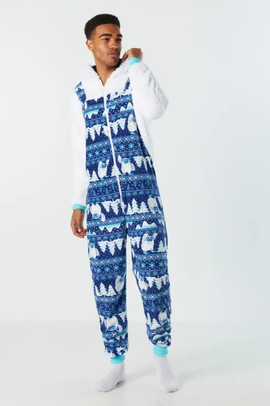 3D Yeti Hood Plush Onesie sold by Urban Planet