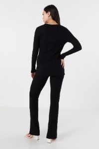 High Rise Ribbed Wide Leg Pant sold by Urban Planet
