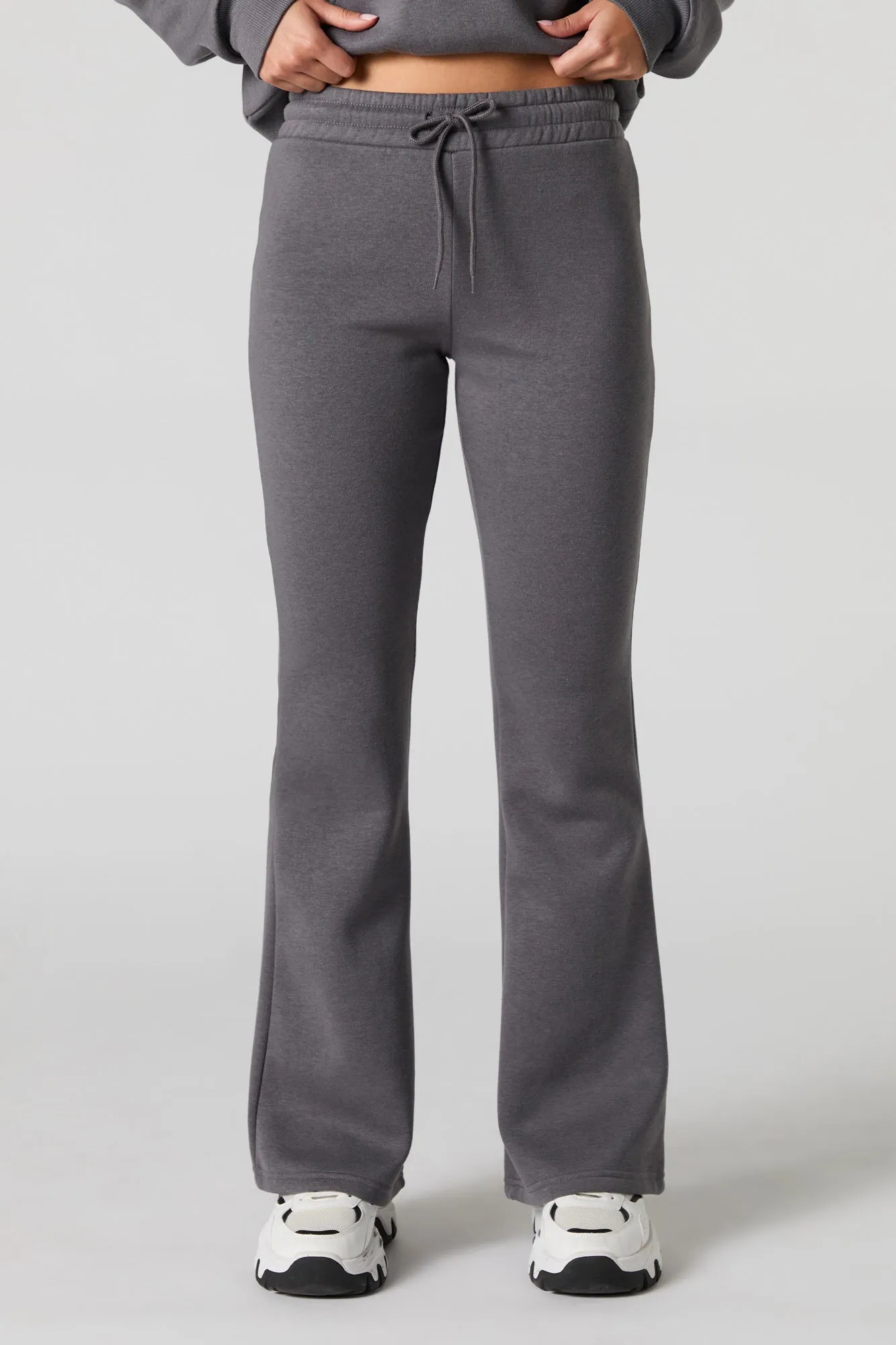 Pantalon d'entraînement à jambe évasée en molleton avec taille coulissante sold by Urban Planet product image thumbnail 2