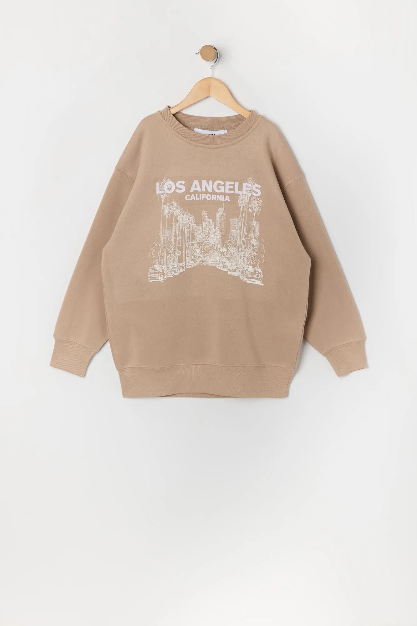 Girls Oversized LA Graphic Fleece Sweatshirt sold by Urban Planet