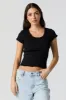 Ribbed Lettuce Trim T-Shirt sold by Urban Planet