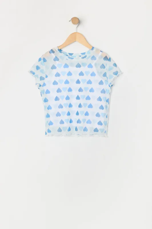 Ensemble avec t-shirt en filet à imprimé Coeur et camisole pour fille sold by Urban Planet