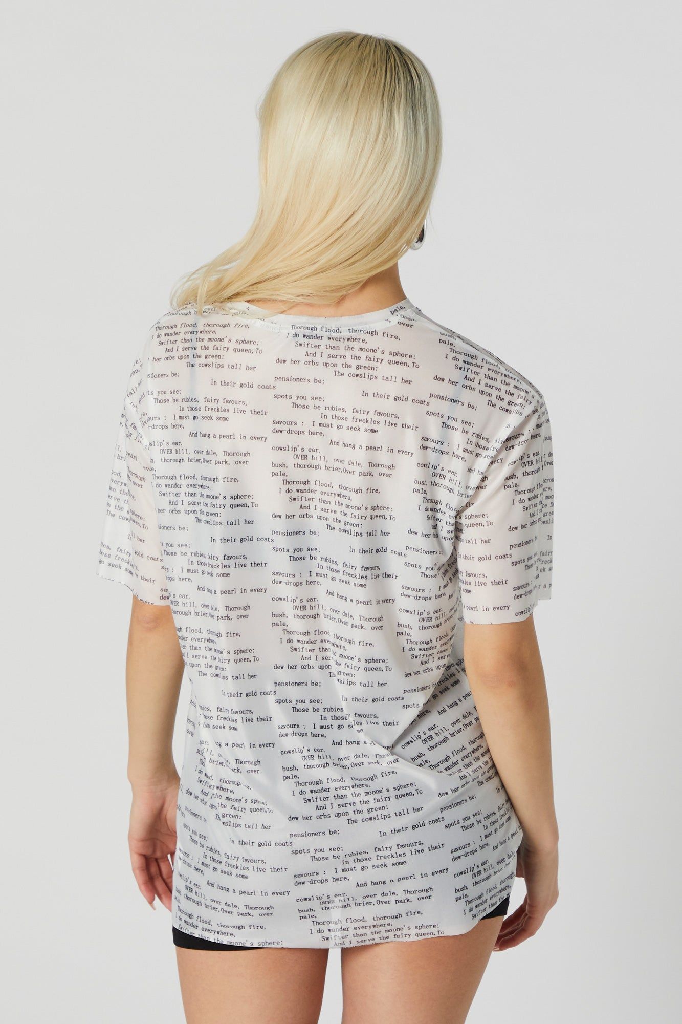 Text Print Mesh Crewneck T-Shirt sold by Urban Planet product image thumbnail 2