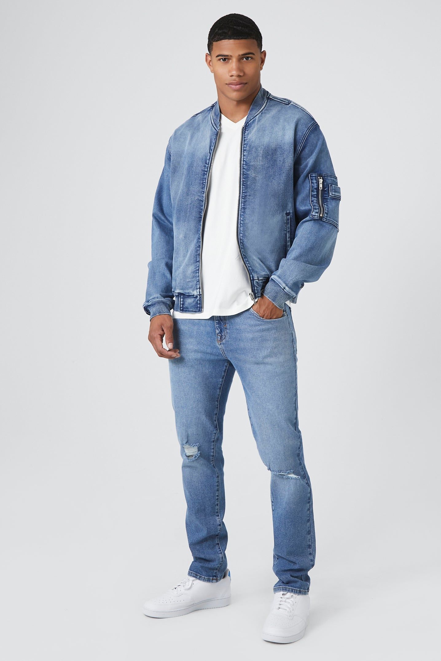 Denim Bomber Jacket sold by Urban Planet product image thumbnail 3