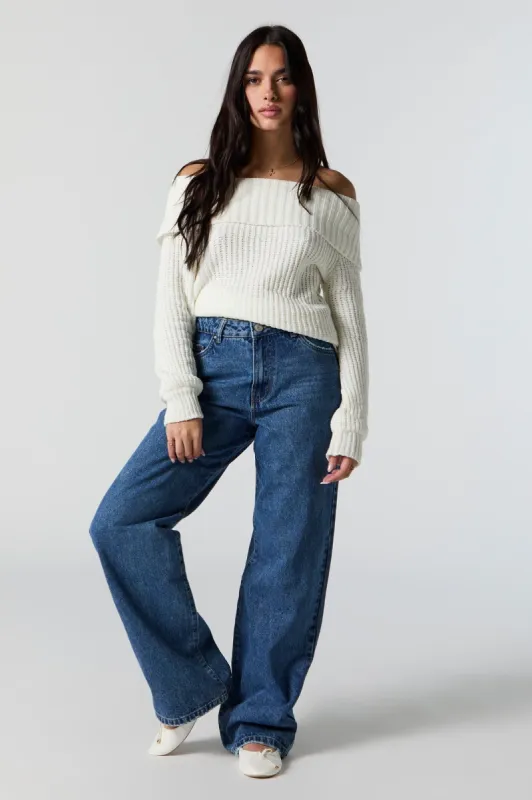 Osaka High-Rise Dark Wash Wide Leg Jean sold by Urban Planet