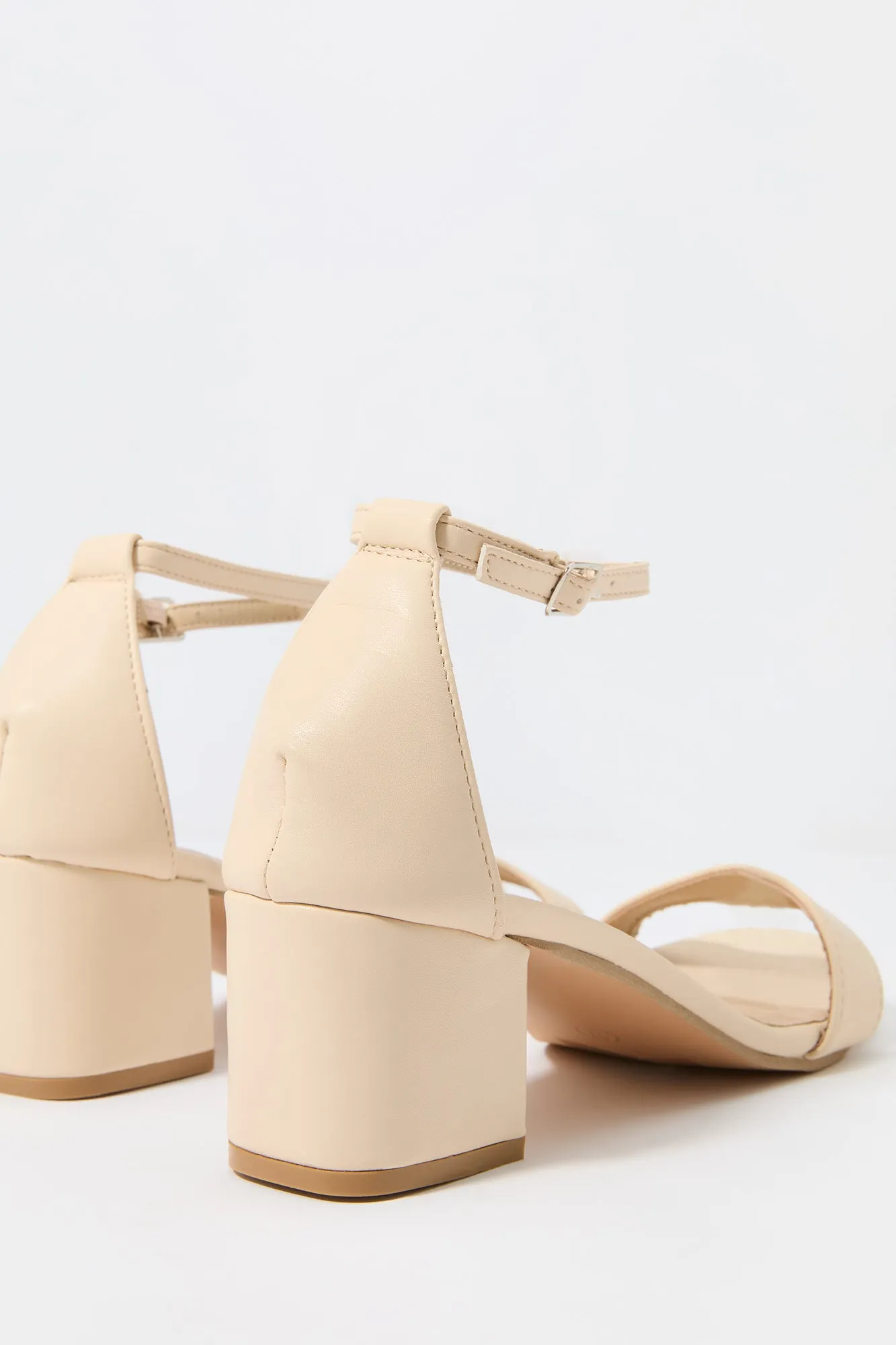 Escarpins à bout ouvert en similicuir avec brides aux chevilles sold by Urban Planet product image thumbnail 4