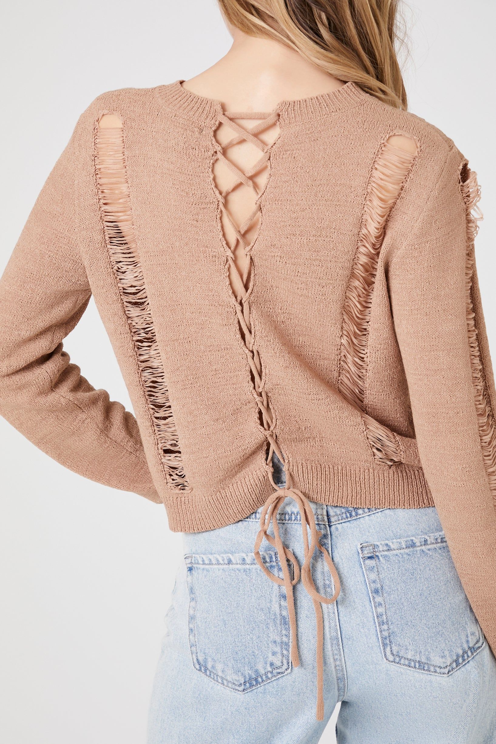 Chandail d'aspect usé avec dos en dentelle sold by Urban Planet product image thumbnail 12