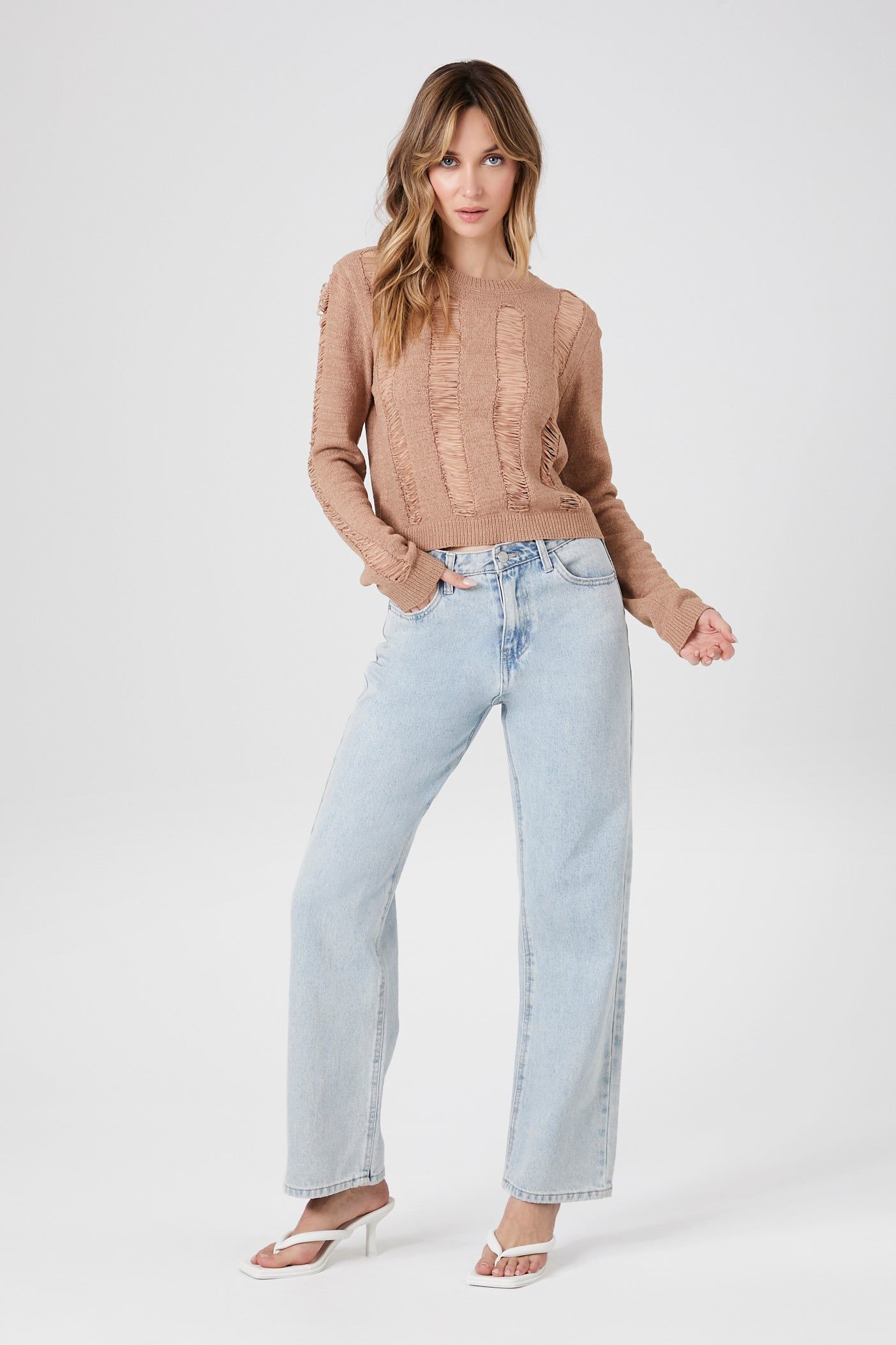 Chandail d'aspect usé avec dos en dentelle sold by Urban Planet product image thumbnail 4