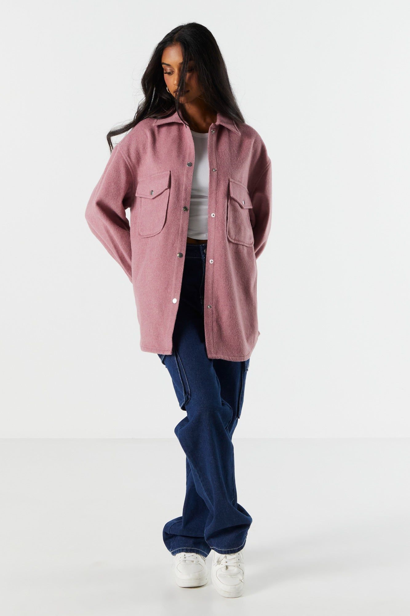 Brushed Flannel Shacket sold by Urban Planet product image thumbnail 3