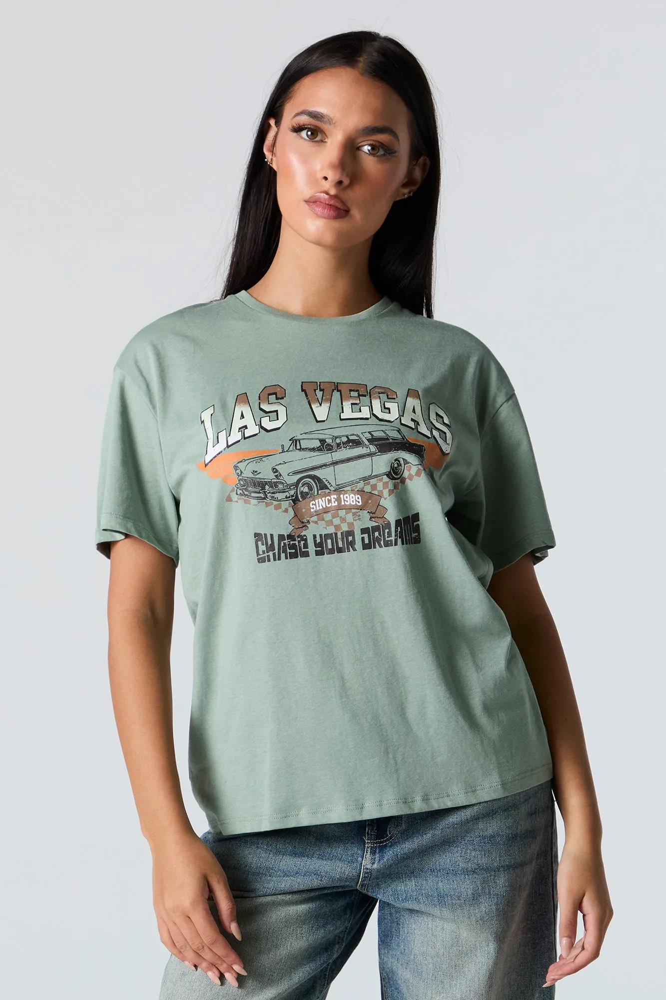 Las Vegas Graphic Boyfriend T-Shirt sold by Urban Planet
