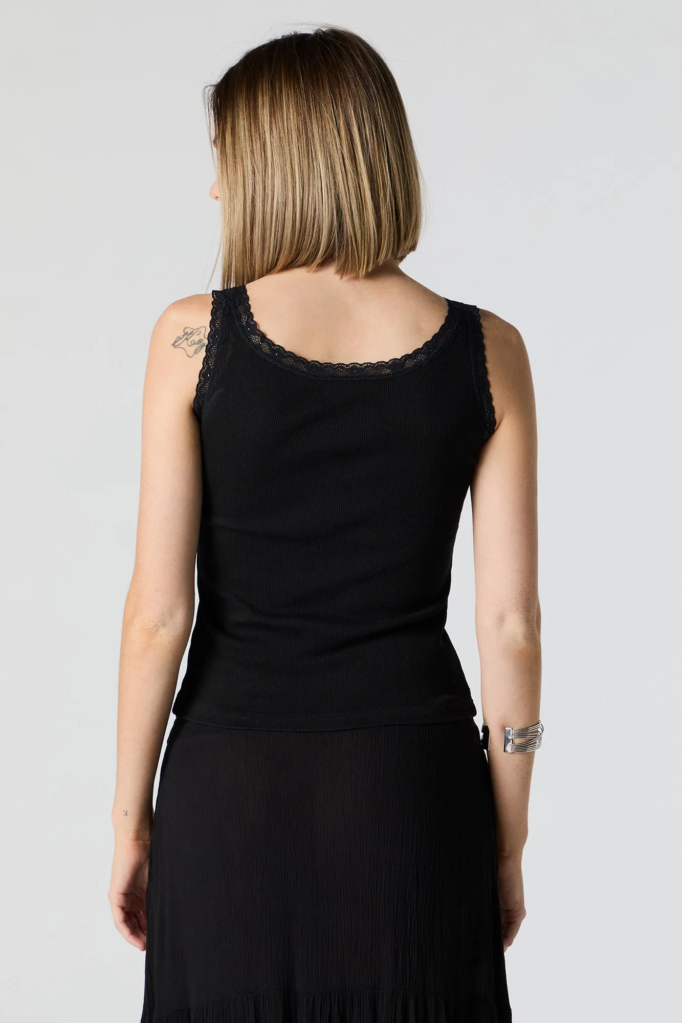 North American Tour Graphic Lace Trim Tank sold by Urban Planet product image thumbnail 2