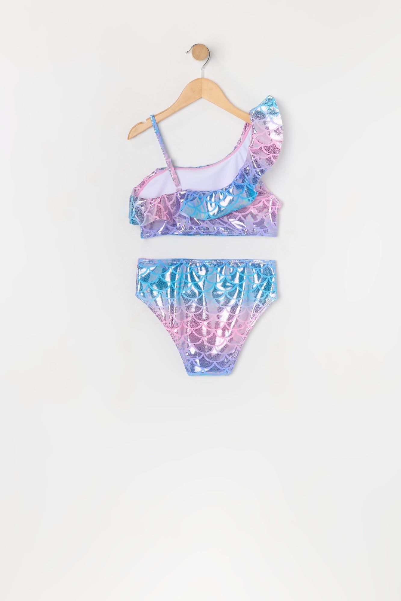 Girls Mermaid Print One Shoulder 2 Piece Swimsuit sold by Urban Planet product image thumbnail 2