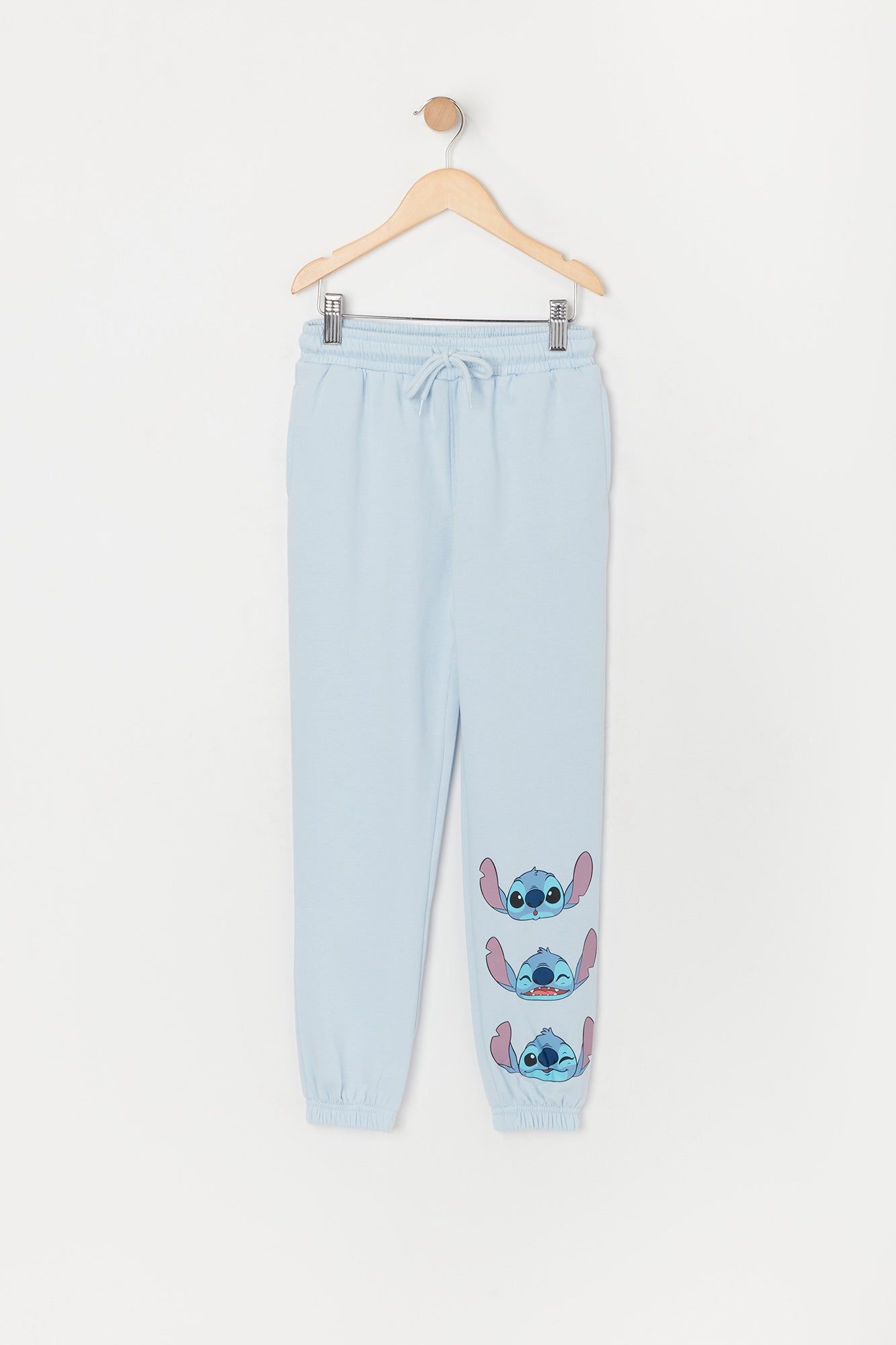 Girls Light Blue Stitch Graphic Fleece Jogger sold by Urban Planet