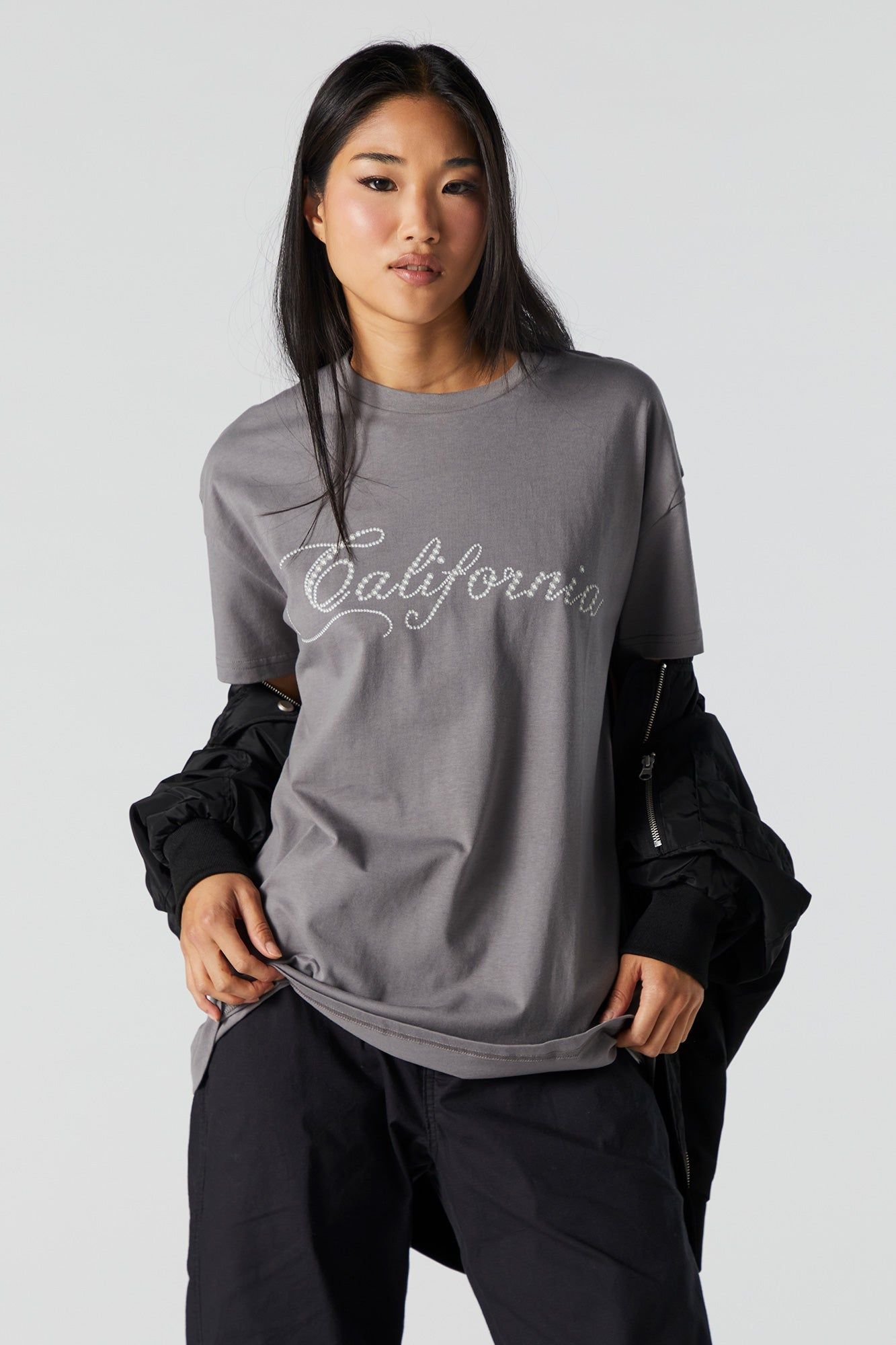 Rhinestone California Graphic Boyfriend T-Shirt sold by Urban Planet